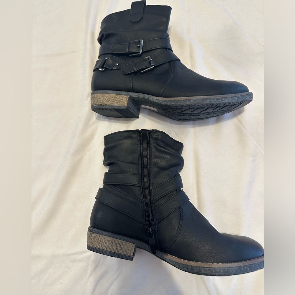 PATRIZIA By Spring Step Womens Nainsi Black Fashion 7" High Boots Size 9M